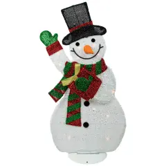 Northlight Lighted Waving Snowman Outdoor Christmas Decoration - 32" - Clear Lights White