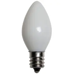 25 Bulbs - C7 Opaque White, 5 Watt lamp Clear