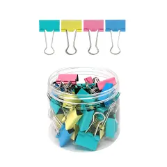 Wrapables Multicolor Binder Clips for Office, Paper Clamps, Paper Clips Small