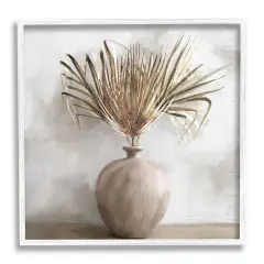 Stupell Industries Fan Plant in Vase Framed Giclee Art White Frame