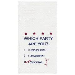 Which Party are You? 4th of July Waffle Weave Cotton Kitchen Towel Patriotic Dishtowel Decoration