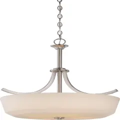 Nuvo Laguna 4-Light Pendant Fixture w/ White Glass in Brushed Nickel Finish
