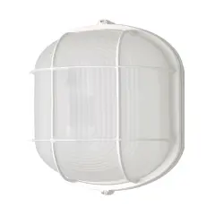 Nuvo 18.5w LED Oval Bulk Head Fixture w/ White Glass in White Finish warm-white