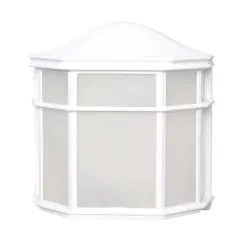 Nuvo 13.5w Outdoor Flush 120v White & Frosted Glass Shade 3000k warm-white