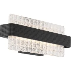 Nuvo 12w LED Module Ceres Wall 1-Light 120v Matte Black & Ice Cube 3000k warm-white