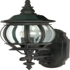 Nuvo Central Park 1-Light 20" Outdoor Wall Lantern in Textured Black Finish
