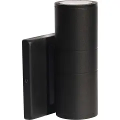 Nuvo 1-Light 10w Outdoor LED Wall Light Small Up or Down Sconce in Black Finish warm-white