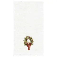 Festive Wreath Waffle Weave Cotton Kitchen Towel