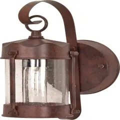 Nuvo 1-Light 11" Wall Piper Lantern w/ Clear Seed Glass in Old Bronze