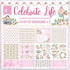 Little Birdie Cardstock Pack 6"X6" 24/Pkg-Celebrate Life
