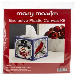 Mary Maxim Plastic Canvas Tissue Box Kit 5"-Let It Snow