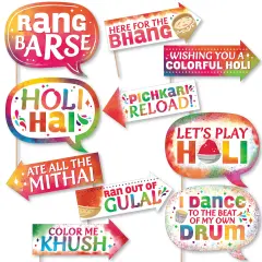 Big Dot of Happiness Funny Holi Hai - Festival of Colors Party Photo Booth Props Kit - 10 Piece