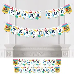 Big Dot of Happiness Thank You Teachers - Teacher Appreciation Bunting Banner - Party Decorations - Thank You Teachers