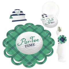 Big Dot of Happiness Par-Tee Time - Golf - Birthday or Retirement Party Paper Charger and Table Decorations - Chargerific Kit - Place Setting for 8