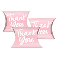 Big Dot of Happiness Pink Elegantly Simple - Favor Gift Boxes - Guest Party Favors Petite Pillow Boxes - Set of 20