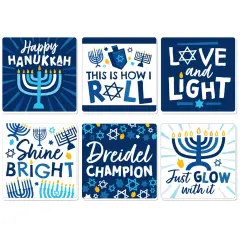 Big Dot of Happiness Hanukkah Menorah - Funny Chanukah Holiday Party Decorations - Drink Coasters - Set of 6