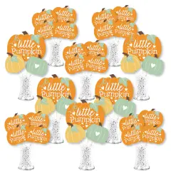 Big Dot of Happiness Little Pumpkin - Fall Birthday Party or Baby Shower Centerpiece Sticks - Showstopper Table Toppers - 35 Pieces