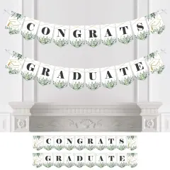 Big Dot of Happiness Boho Botanical Graduate - Greenery Graduation Party Bunting Banner - Party Decorations - Congrats Grad