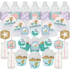 Big Dot of Happiness Let's Be Mermaids - Baby Shower or Birthday Party Favors and Cupcake Kit - Fabulous Favor Party Pack - 100 Pieces