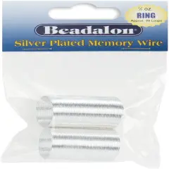Beadalon Memory Wire Ring .62mm .5oz-Silver-Plated - 99 Coils