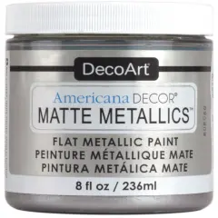 Multipack of 3 - Americana Decor Matte Metallics 8oz-Silver