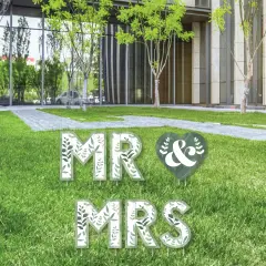 Big Dot of Happiness Boho Botanical Bride - Yard Sign Outdoor Lawn Decorations - Greenery Bridal Shower and Wedding Party Yard Signs - Mr and Mrs