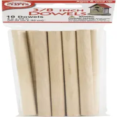 Pepperell Crafts Dowels 10/Pkg-0.375"X8"