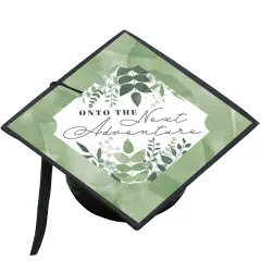 Big Dot of Happiness Boho Botanical Graduate - Greenery Graduation Cap Decorations Kit - Grad Cap Cover
