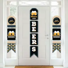 Big Dot of Happiness Cheers and Beers Happy Birthday - Hanging Vertical Paper Door Banners - Birthday Party Wall Decoration Kit - Indoor Door Decor