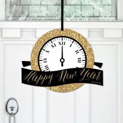 Big Dot of Happiness New Year's Eve - Gold - Hanging Porch New Years Eve Party Outdoor Decorations - Front Door Decor - 1 Piece Sign