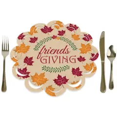 Big Dot of Happiness Friends Thanksgiving Feast - Friendsgiving Round Table Decorations - Paper Chargers - Place Setting For 12