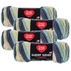(Pack of 4) Red Heart Super Saver Yarn-Sutherland Stripes