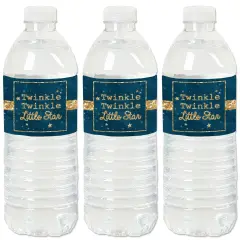 Big Dot of Happiness Twinkle Twinkle Little Star - Baby Shower or Birthday Party Water Bottle Sticker Labels - Set of 20