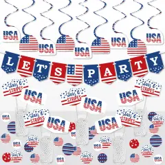 Big Dot of Happiness Stars & Stripes - Patriotic Party Supplies Decoration Kit - Decor Galore Party Pack - 51 Pieces