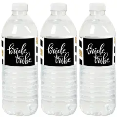 Big Dot of Happiness "Bride Tribe" - Bridal Shower or Bachelorette Party Water Bottle Sticker Labels - Set of 20