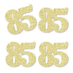 Big Dot of Happiness Gold Glitter 85 - No-Mess Real Gold Glitter Cut-Out Numbers - 85th Birthday Party Confetti - Set of 24