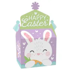 Big Dot of Happiness Spring Easter Bunny - Treat Box Party Favors - Happy Easter Party Goodie Gable Boxes - Set of 12