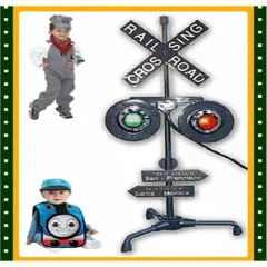 New Rail Road Crossing Light Train Accessory Table Lamp