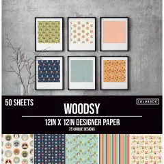 Colorbok 68lb Designer Single-Sided Paper 12"X12" 50/Pkg-Woodsy, 25 Designs/2 Each