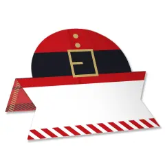 Big Dot of Happiness Jolly Santa Claus - Christmas Party Tent Buffet Card - Table Setting Name Place Cards - Set of 24