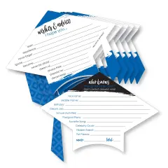 Big Dot of Happiness Blue Grad - Best is Yet to Come - 2-in-1 Royal Blue Graduation Party Cards - Activity Duo Games - Set of 20