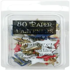 Creative Impressions Painted Metal Paper Fasteners 50/Pkg-Stars - Red, White & Blue