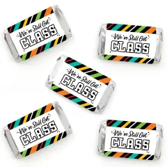Big Dot of Happiness Still Got Class - Mini Candy Bar Wrapper Stickers - High School Reunion Party Small Favors - 40 Count