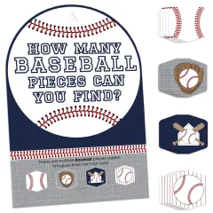 Big Dot of Happiness Batter Up - Baseball - Baby Shower or Birthday Party Scavenger Hunt - 1 Stand and 48 Game Pieces - Hide and Find Game