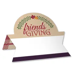 Big Dot of Happiness Friends Thanksgiving Feast - Friendsgiving Tent Buffet Card - Table Setting Name Place Cards - Set of 24