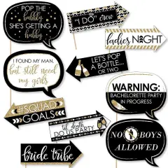 Big Dot of Happiness Funny "Bride Tribe" - Bridal Shower & Bachelorette Party Photo Booth Props Kit - 10 Piece