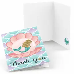 Big Dot of Happiness Let's Be Mermaids - Baby Shower or Birthday Party Thank You Cards (8 count)