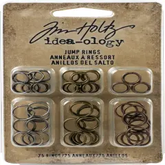 Idea-Ology Metal Jump Rings 8mm & 10mm 75/Pkg-Antique Nickel, Brass & Copper