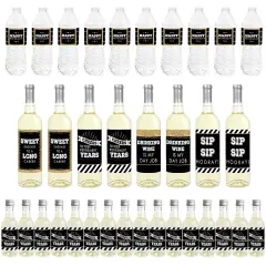 Big Dot of Happiness Happy Retirement - Retirement Party Decorations - Beverage Bar Kit - 34 Pieces