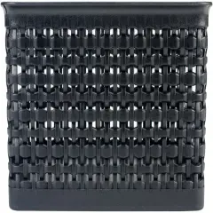 Weave Design Plastic Bin Medium-Black, 13.75"L X 10.5"W X 4.625"H